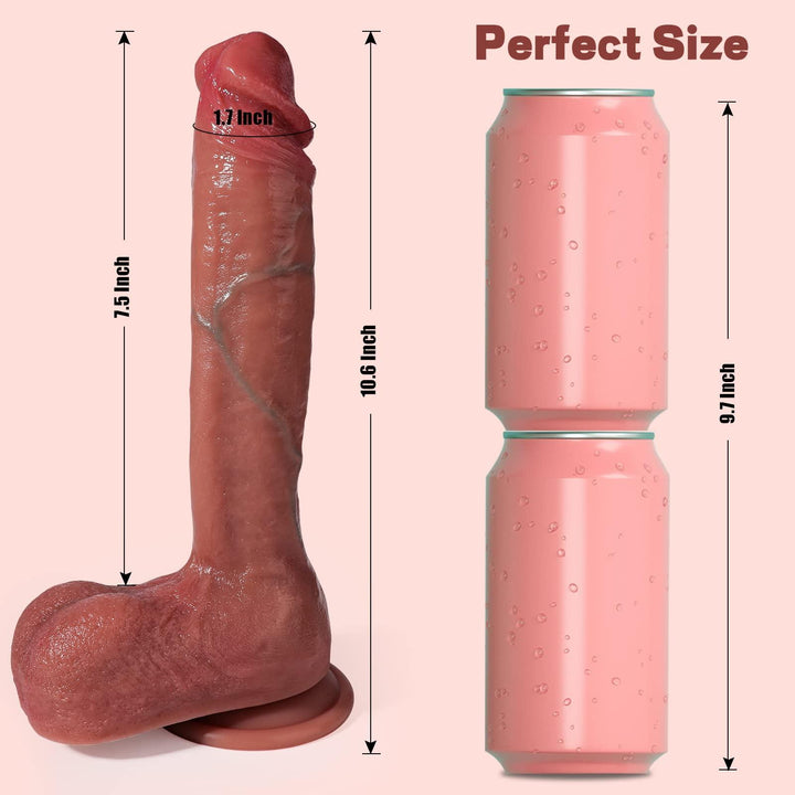 10.5 Inch Soft Silicone Dildo Realistic Dildos Feels Like Skin - Delightor