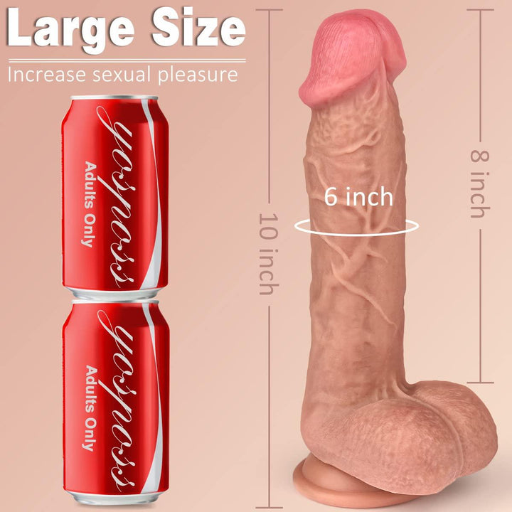 10 Inch Dual-Density Silicone Realistic Dildo - Delightor