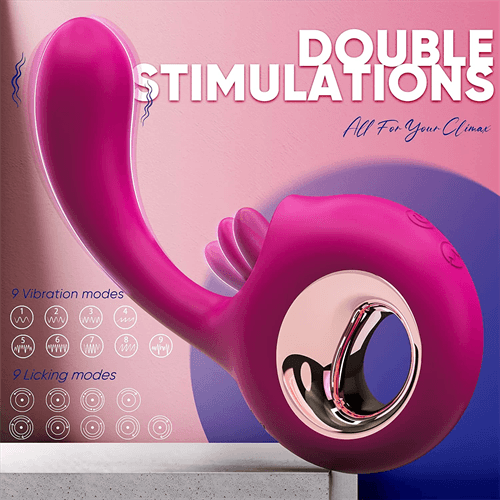 2 in 1 Licking & Vibrating G Spot Vibrator - Delightor