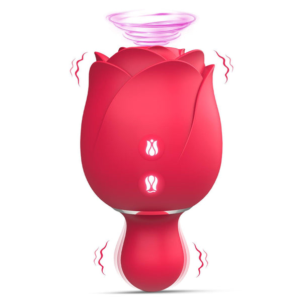 2 IN 1 Suction Rose Vibrator Sex Toy for Women - Delightor