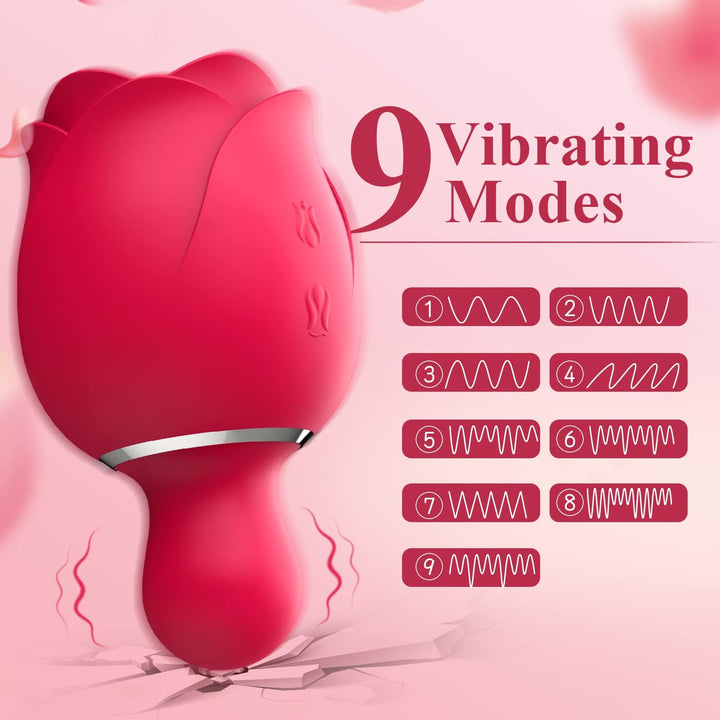 2 IN 1 Suction Rose Vibrator Sex Toy for Women - Delightor