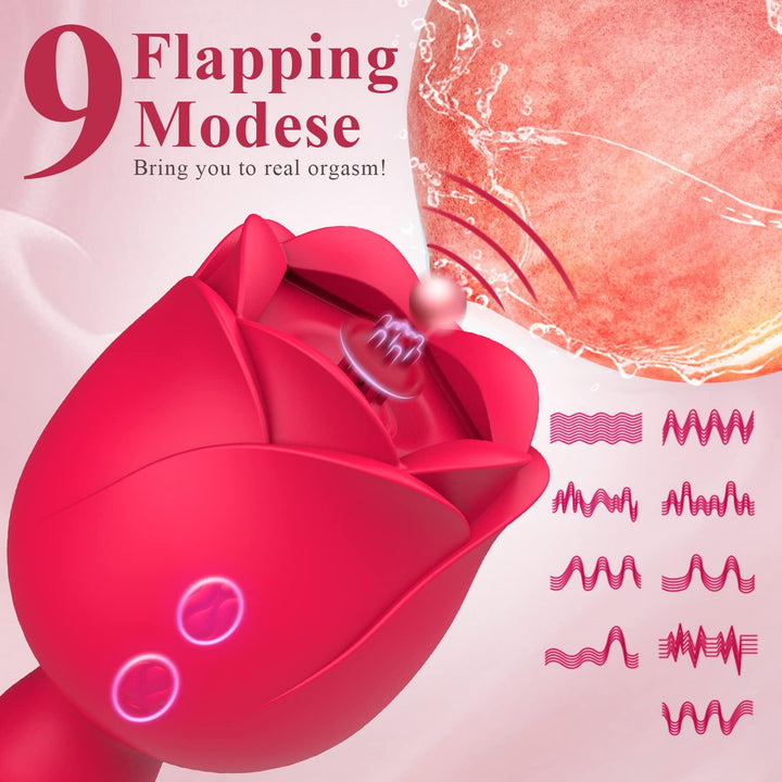 2 IN 1 Suction Rose Vibrator Sex Toy for Women - Delightor