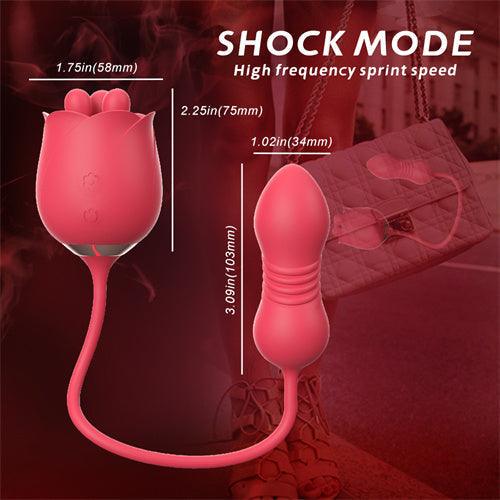 2 in1 Rotating & Thrusting Rose Vibrator Alina - Delightor