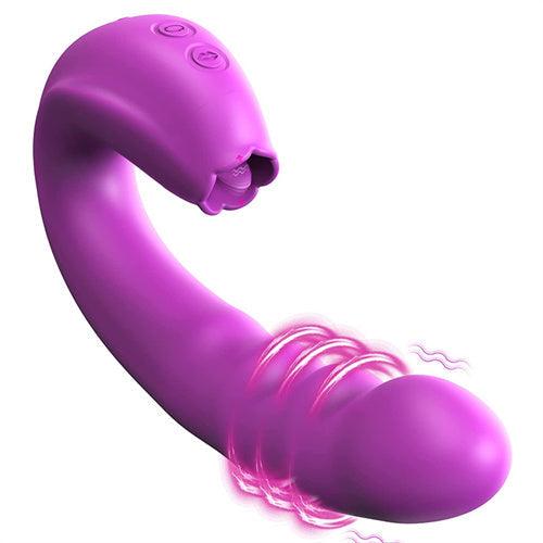 3 in 1 Clitoral Licking Rotating G Spot Vibrator - Delightor