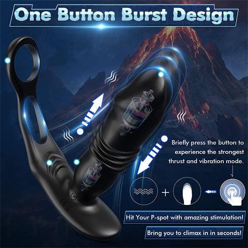 3IN1 Thrusting Anal Vibrator Cherry - Delightor