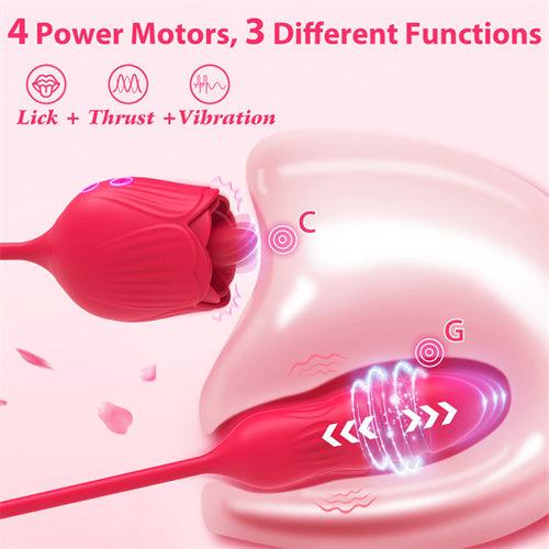 4IN1 Rose Sex Stimulator Vibrator Maria Red - Delightor