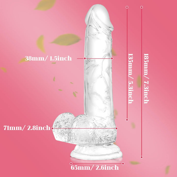 7.3 inch Soft Transparent Realistic Dildo Sex Toy - Delightor