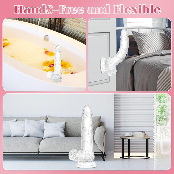 7.3 inch Soft Transparent Realistic Dildo Sex Toy - Delightor