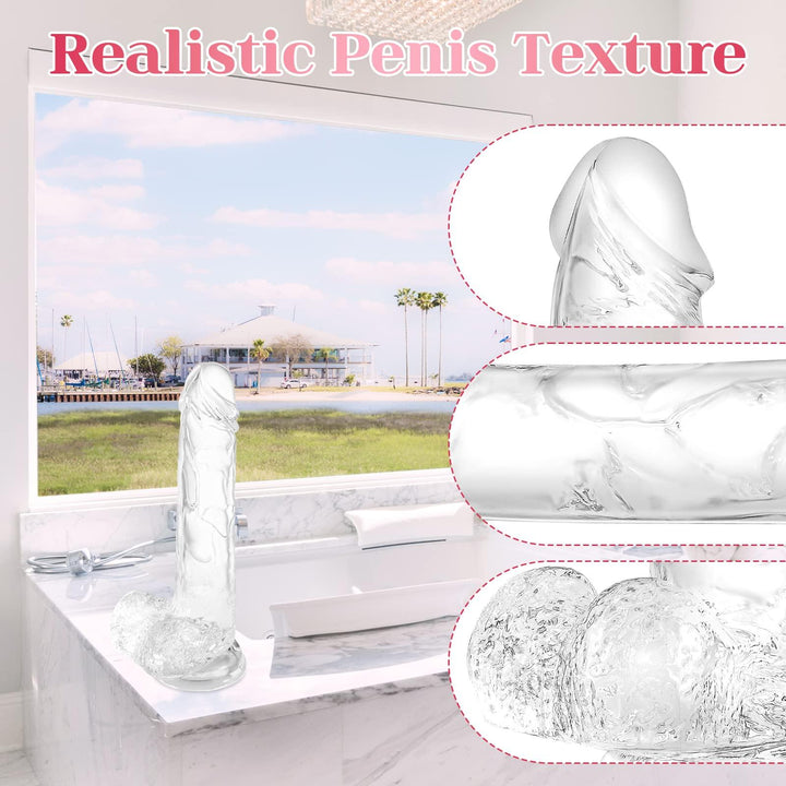 7.3 inch Soft Transparent Realistic Dildo Sex Toy - Delightor