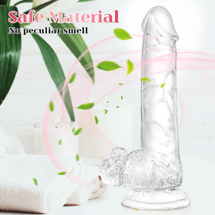 7.3 inch Soft Transparent Realistic Dildo Sex Toy - Delightor