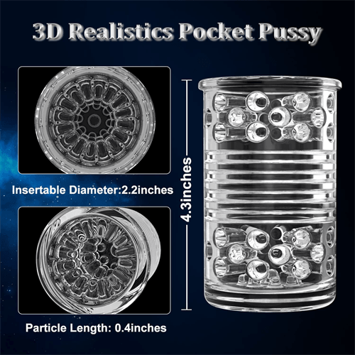 7 Thrusting & Roating Modes Black Stroker (Black/White) - Delightor