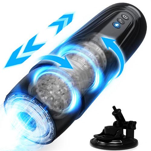 7 Thrusting & Rotating Black Stroker - Delightor