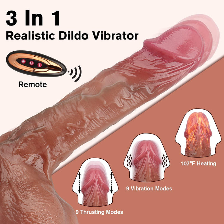 8.4'' Lifelike Dildo with Thrusting & Vibrating Function - Delightor