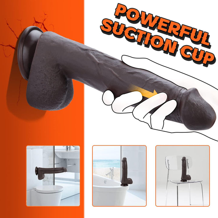 9.8" Thrusting Remote Control Brown Dildo for Women - Delightor