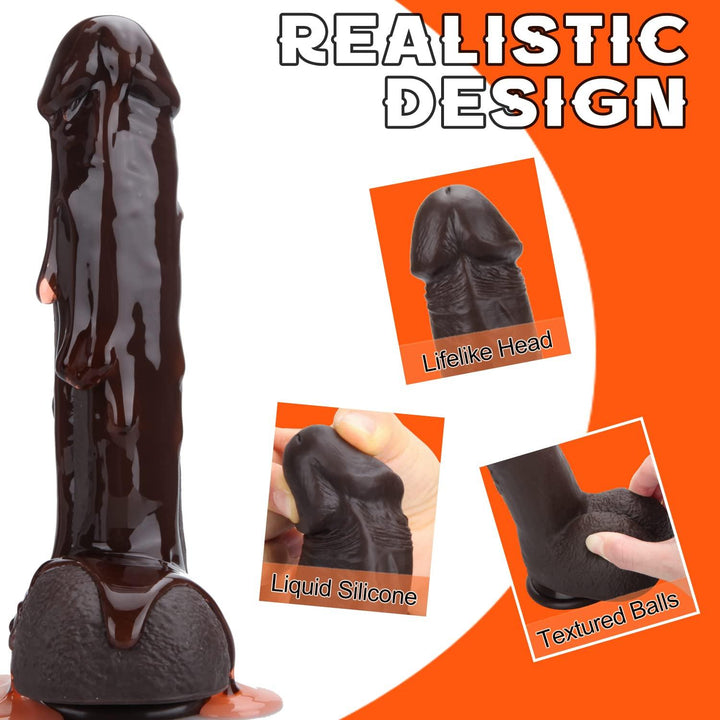 9.8" Thrusting Remote Control Brown Dildo for Women - Delightor