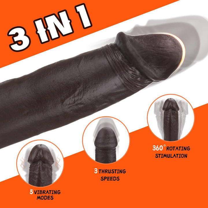 9.8" Thrusting Remote Control Brown Dildo for Women - Delightor