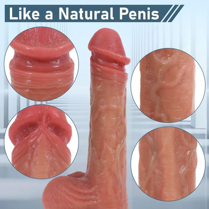 9" Liquid Silicone Realistic Dildo Strong Suction Cup Penis for Women - Delightor