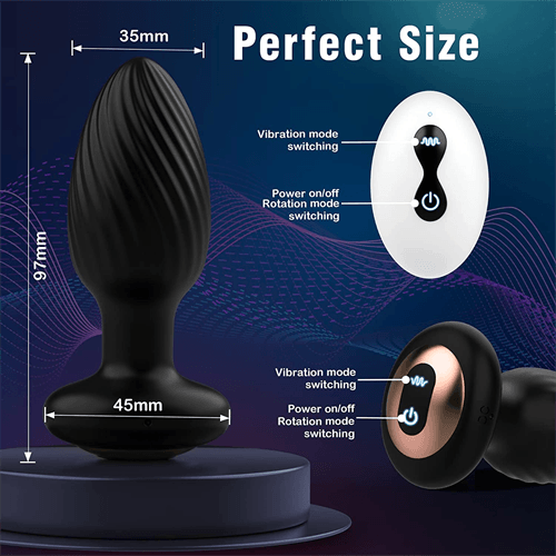 9 Vibration & 9 Rotation Anal Vibrating Butt Plug - Delightor