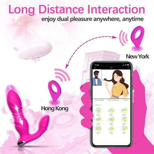 App＆Remote Control Thrusting Vibrator Thrusting Nancee Hot Pink - Delightor