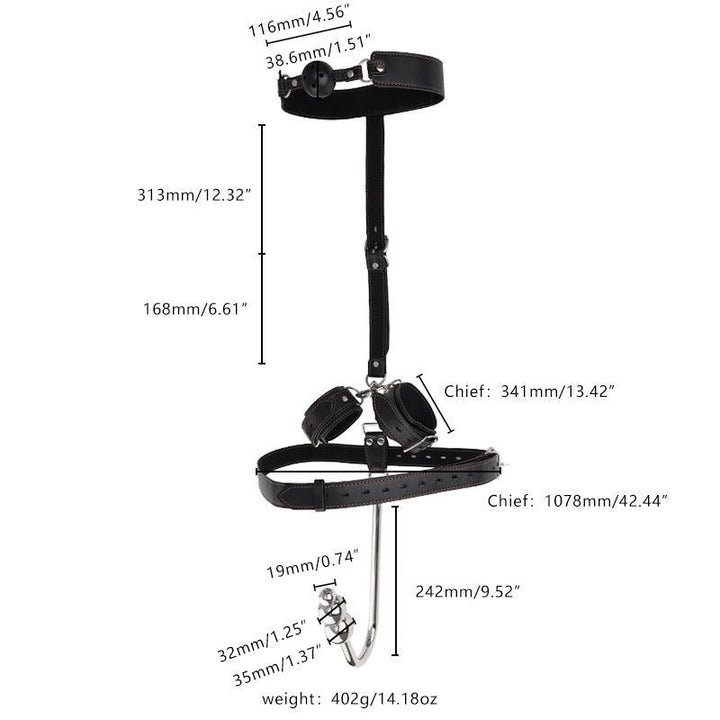 Butt Plug Hook Rope Hook with BDSM Toggle Mouth Handcuffs - Delightor