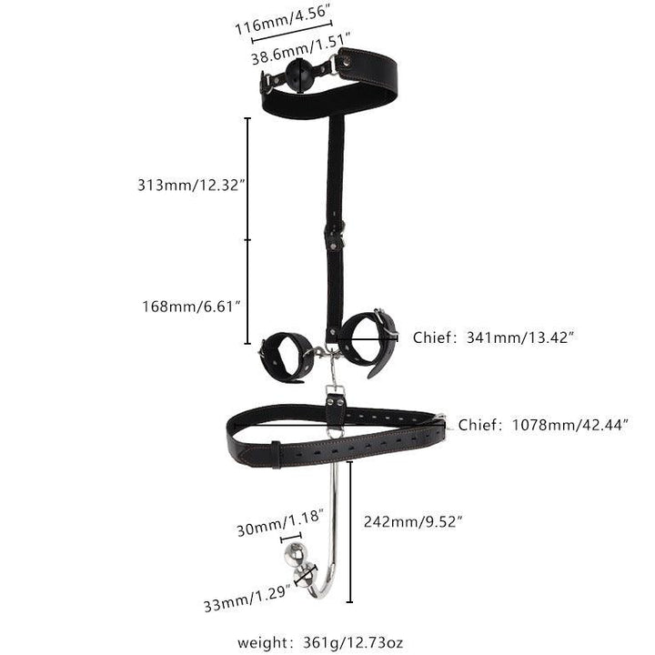 Butt Plug Hook Rope Hook with BDSM Toggle Mouth Handcuffs - Delightor