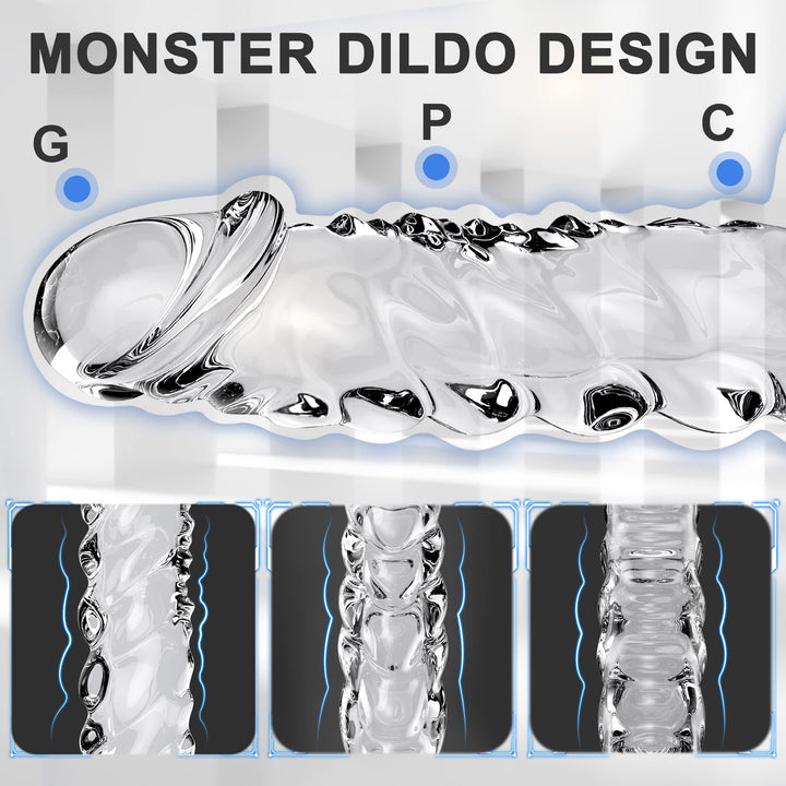 Clear Dildo 9 Inch G spot Monster Dildo - Delightor