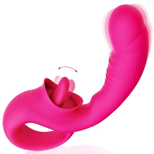 Clitoral Licking G Spot Vibrator Beli Hot Pink - Delightor