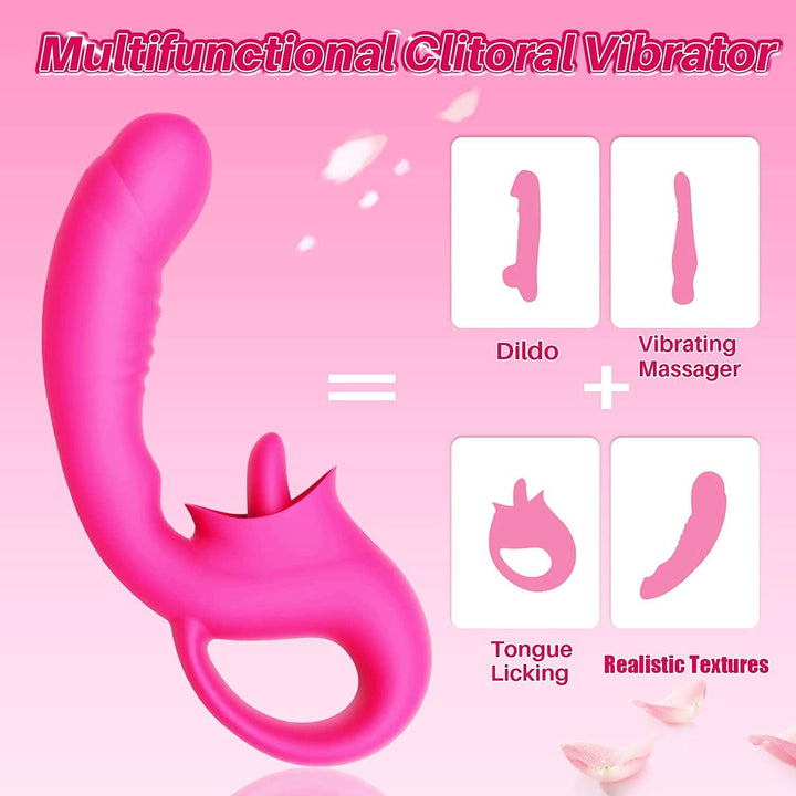 Clitoral Licking G Spot Vibrator Beli Hot Pink - Delightor