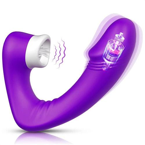 G-spot Dildo Clitoral Licking Vibrator Afra Hot Pink - Delightor