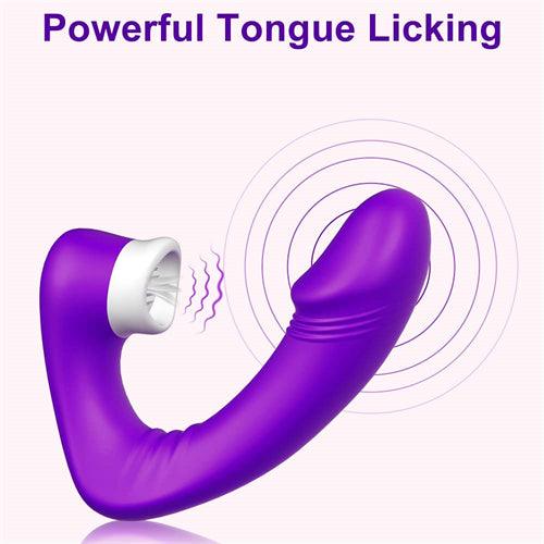 G-spot Dildo Clitoral Licking Vibrator Afra Hot Pink - Delightor