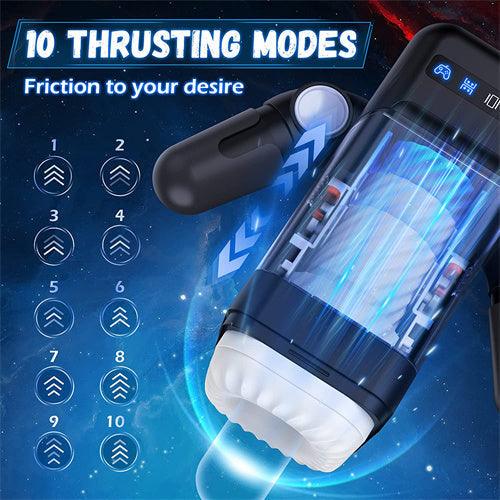 Game Cup -Thrusting Vibrating Masturbator with Heating System White - Delightor