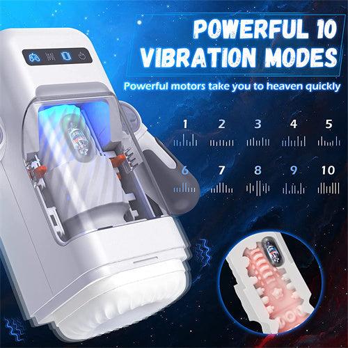 Game Cup -Thrusting Vibrating Masturbator with Heating System White - Delightor