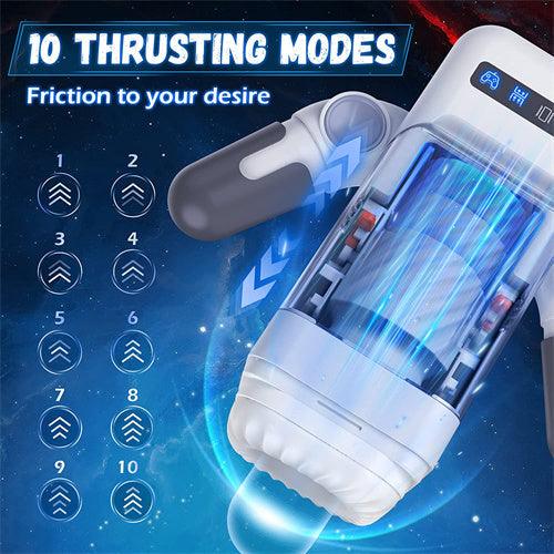 Game Cup -Thrusting Vibrating Masturbator with Heating System White - Delightor