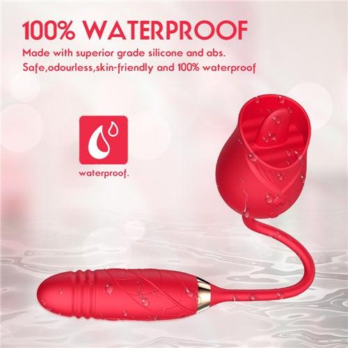 Licking Rose Vibrator Dildo Pro3 Red - Delightor