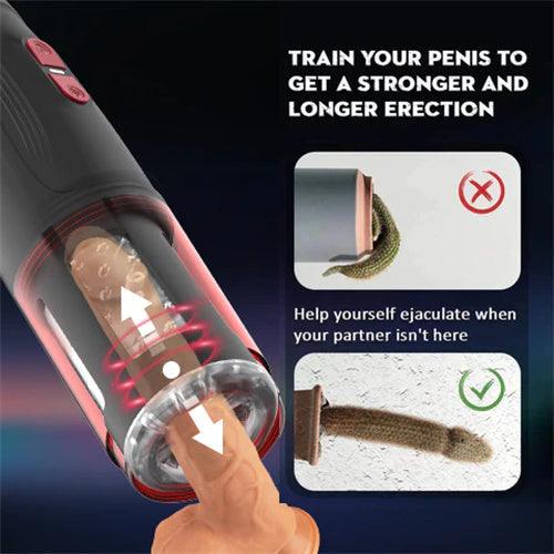 Male Masturbator Automatic Masturbation Cup Pocket Pussy with 10 Thrusting Spinning Modes - Delightor