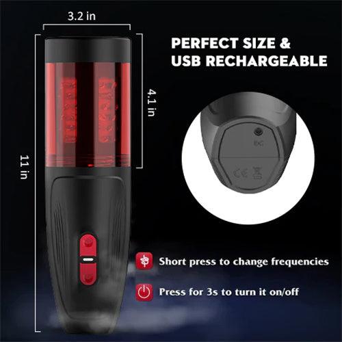 Male Masturbator Automatic Masturbation Cup Pocket Pussy with 10 Thrusting Spinning Modes - Delightor