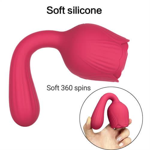 New 2 in 1 Sucking Long Rose Toy - Delightor