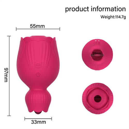 New 2 in 1 Sucking Short Rose Toy - Delightor