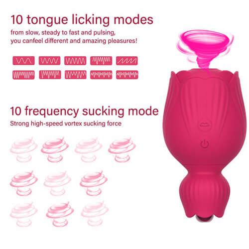 New 2 in 1 Sucking Short Rose Toy - Delightor