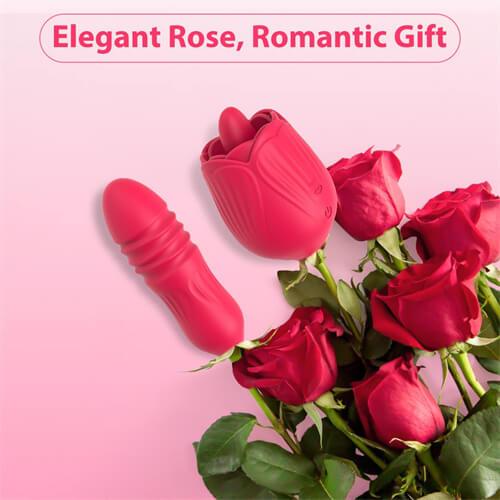 New 4in1 Licking & Thrusting Rose Toy - Delightor