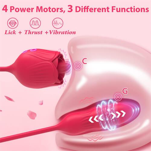 New 4in1 Licking & Thrusting Rose Toy - Delightor