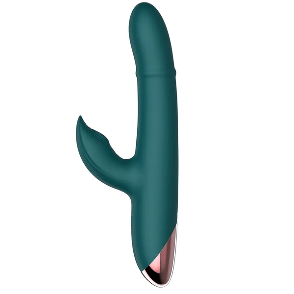 Rabbit Vibrator with 1 Thrusting Ring Green - Delightor