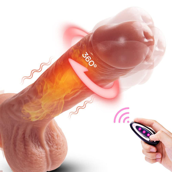 Realistic Thrusting Dildo Vibrator with 360° Rotation & Heating - Delightor