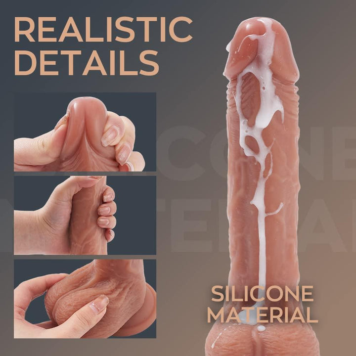 Realistic Thrusting Dildo Vibrator with 360° Rotation & Heating - Delightor