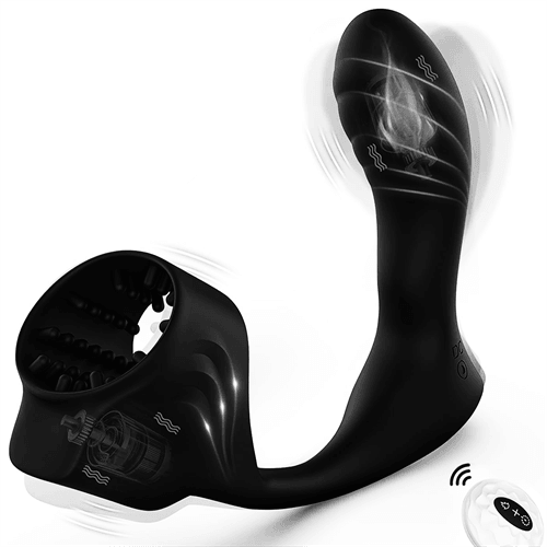 Remote Control Anal Toy Prostate Massager Vibrator with Penis Ring - Delightor