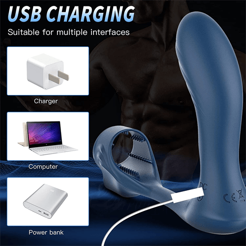 Remote Control Anal Toy Prostate Massager Vibrator with Penis Ring - Delightor