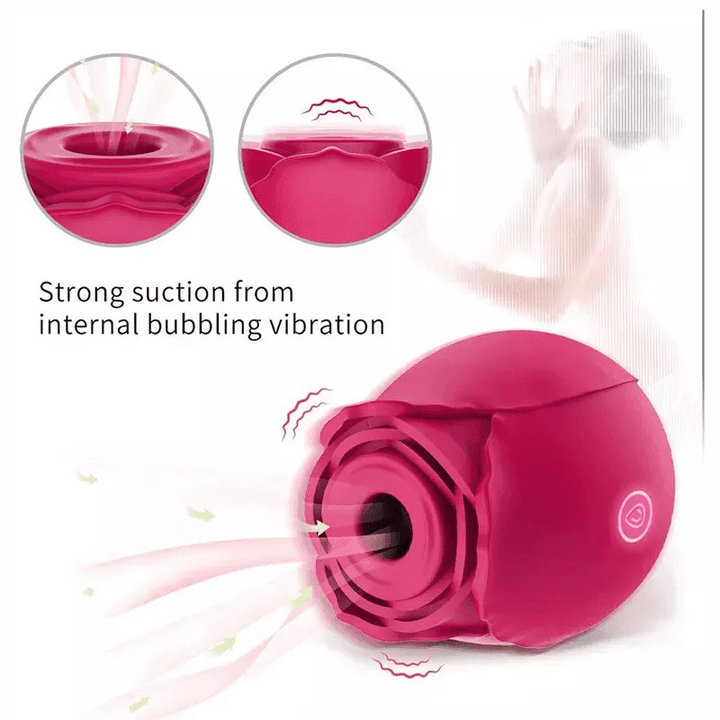 Rose Licking Sucking Vibrator Vagina Clitoral Nipple Stimulator Toy - Delightor