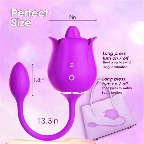 Rose Licking Vibrator Red - Delightor