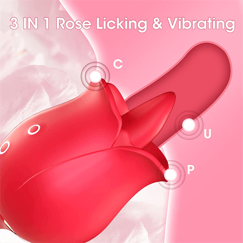 Rose Licking Vibrator Red - Delightor