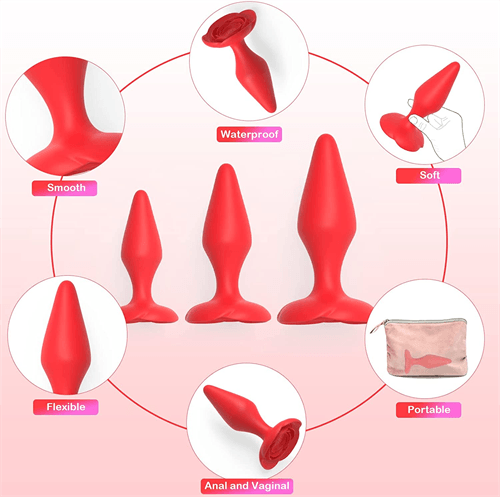 Rose Silicone Butt Plug - Delightor